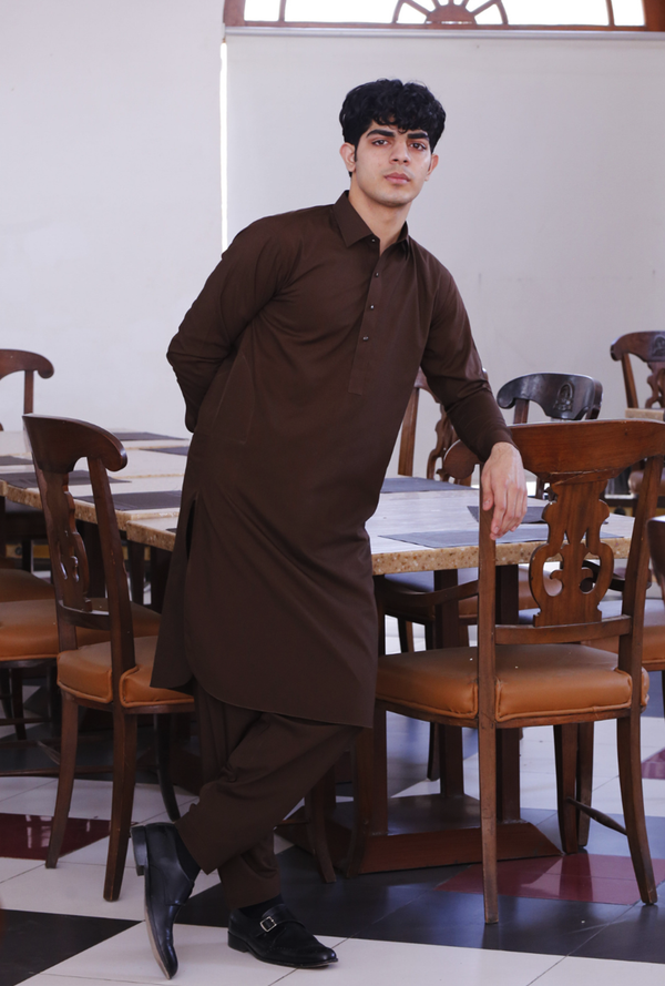 Premium Shalwar Kameez - Brown