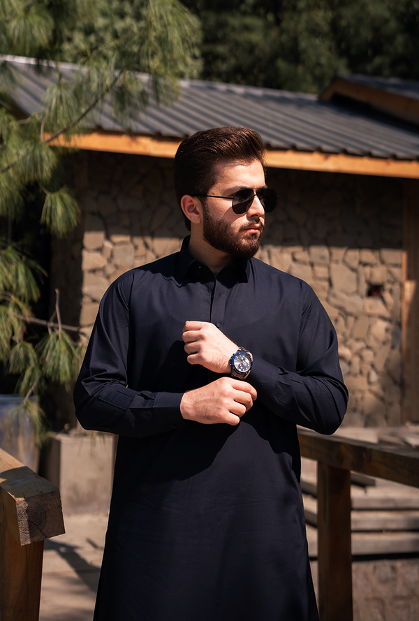 Elegant Shalwar Kameez - Navy